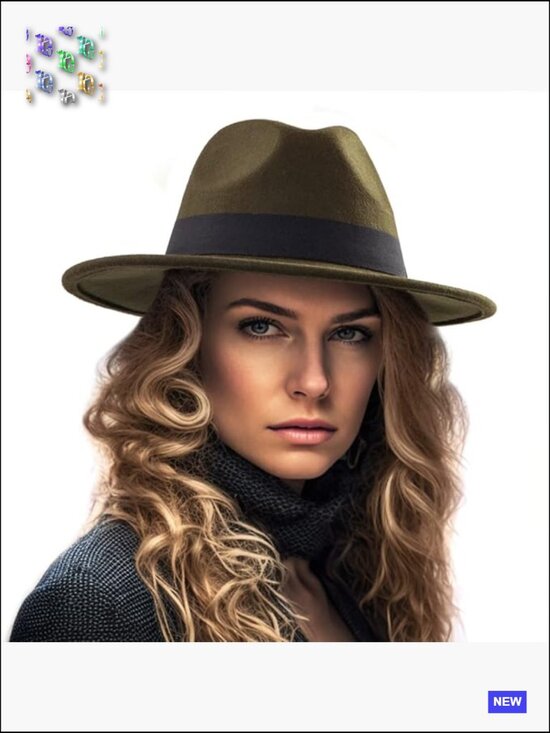 Wide Brim Fedora Hat with Interchangeable Belts, Adjustable Unisex Classic main image 4